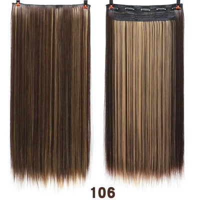 DIFEI 24 - inch straight hair patch women's high temperature fiber patch Hair Extensions Clip In Hair Extensions