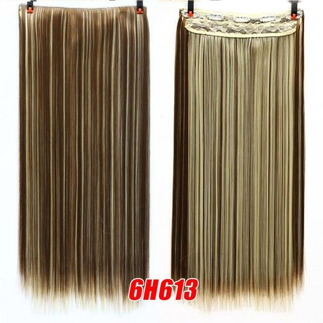 DIFEI 24 - inch straight hair patch women's high temperature fiber patch Hair Extensions Clip In Hair Extensions