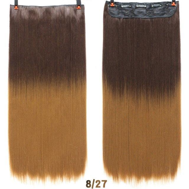 DIFEI 24 - inch straight hair patch women's high temperature fiber patch Hair Extensions Clip In Hair Extensions