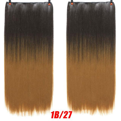 DIFEI 24 - inch straight hair patch women's high temperature fiber patch Hair Extensions Clip In Hair Extensions