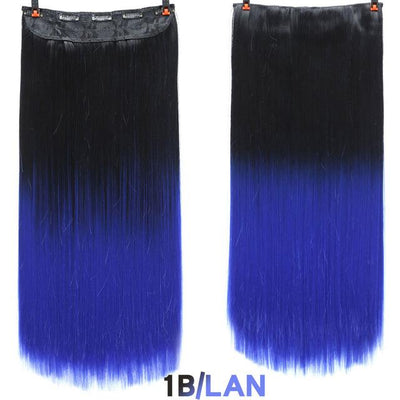 DIFEI 24 - inch straight hair patch women's high temperature fiber patch Hair Extensions Clip In Hair Extensions