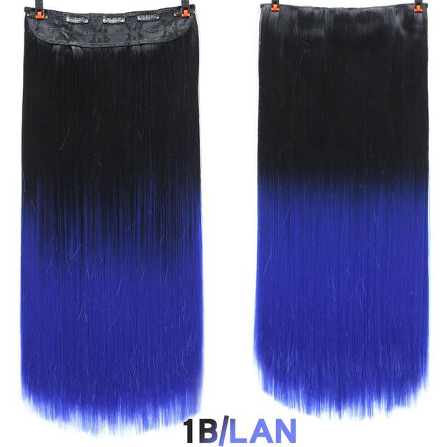 DIFEI 24 - inch straight hair patch women's high temperature fiber patch Hair Extensions Clip In Hair Extensions