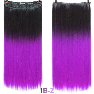 DIFEI 24 - inch straight hair patch women's high temperature fiber patch Hair Extensions Clip In Hair Extensions