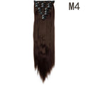 S-noilite 26" 8pcs Long Straight Women Clips in Hair Extension Synthetic Hairpiece Haistyle Heat Resistant White Red Purple