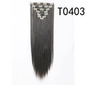 S-noilite 26" 8pcs Long Straight Women Clips in Hair Extension Synthetic Hairpiece Haistyle Heat Resistant White Red Purple