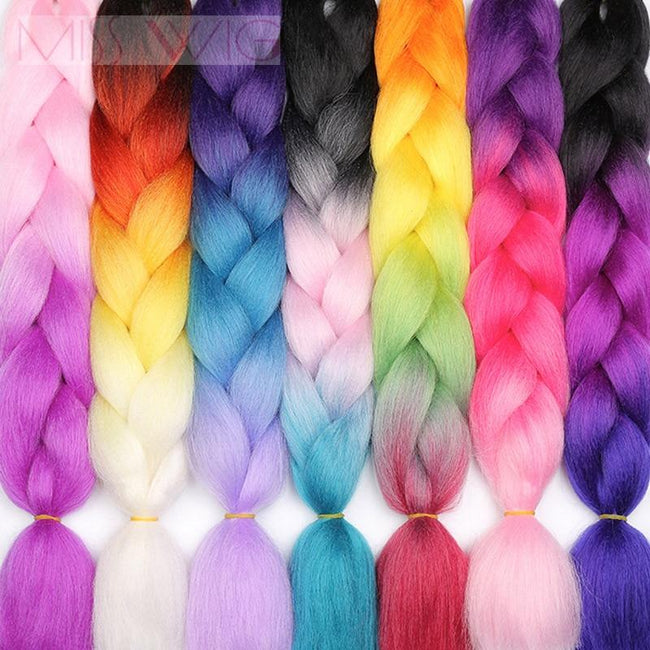 MISS WIG Jumb Braiding Synthetic Hair 88Colors Available 24Inch Crochet Blonde Hair For Women Extensions Jumbo Braids Hairstyles