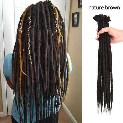 Leeons Handmade Dreadlocks Hair Extensions Crochet Hair Kanekalon Synthetic Hair 1Strands Dreadlock For Women And Men 20 Inch