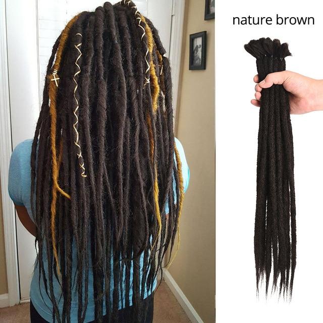 Leeons Handmade Dreadlocks Hair Extensions Crochet Hair Kanekalon Synthetic Hair 1Strands Dreadlock For Women And Men 20 Inch