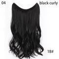 AISI HAIR 22 inch No Clips Invisible in Hair Extensions Secret Fish Line Straight and Wave Synthetic hairs High Tempreture Fribe