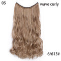 AISI HAIR 22 inch No Clips Invisible in Hair Extensions Secret Fish Line Straight and Wave Synthetic hairs High Tempreture Fribe