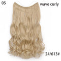 AISI HAIR 22 inch No Clips Invisible in Hair Extensions Secret Fish Line Straight and Wave Synthetic hairs High Tempreture Fribe