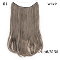 AISI HAIR 22 inch No Clips Invisible in Hair Extensions Secret Fish Line Straight and Wave Synthetic hairs High Tempreture Fribe
