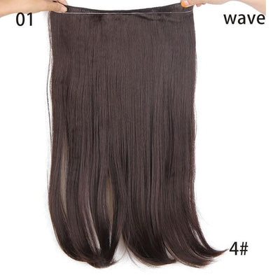 AISI HAIR 22 inch No Clips Invisible in Hair Extensions Secret Fish Line Straight and Wave Synthetic hairs High Tempreture Fribe