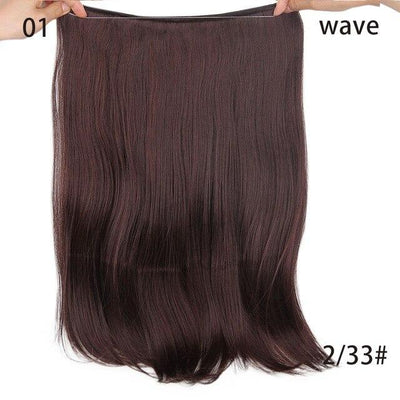 AISI HAIR 22 inch No Clips Invisible in Hair Extensions Secret Fish Line Straight and Wave Synthetic hairs High Tempreture Fribe