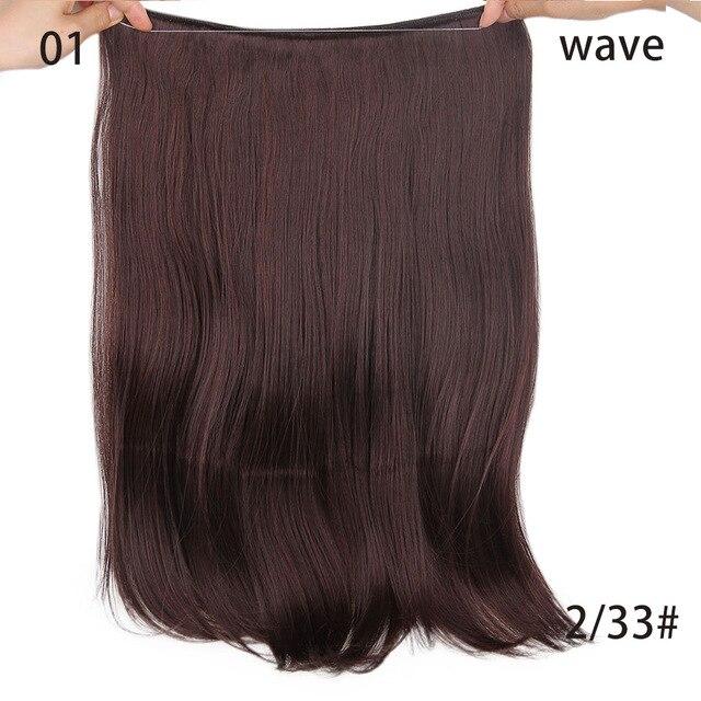 AISI HAIR 22 inch No Clips Invisible in Hair Extensions Secret Fish Line Straight and Wave Synthetic hairs High Tempreture Fribe
