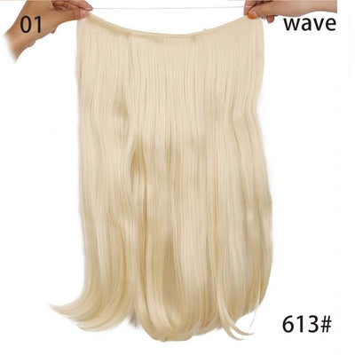 AISI HAIR 22 inch No Clips Invisible in Hair Extensions Secret Fish Line Straight and Wave Synthetic hairs High Tempreture Fribe