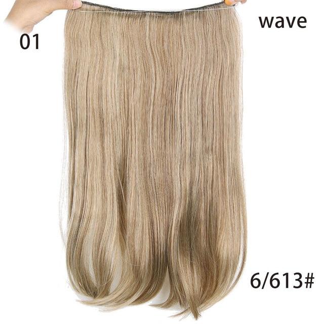 AISI HAIR 22 inch No Clips Invisible in Hair Extensions Secret Fish Line Straight and Wave Synthetic hairs High Tempreture Fribe