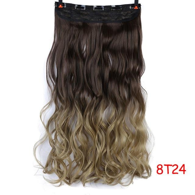 SHANGKE 70cm 5 Clip In Hair Extension Heat Resistant Fake Hairpieces Long Wavy Hairstyles Synthetic Clip In On Hair Extensions