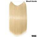 SNOILITE 20 inches Invisible Wire No Clips in Hair Extensions Secret Fish Line Hairpieces long Straight natual hair synthetic