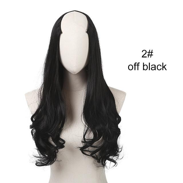SARLA 24" U-Part Synthetic Hair Extension Clip In Long Thick Curly Natural Blonde Flase Hair Hairpieces For Women Heat Resistant