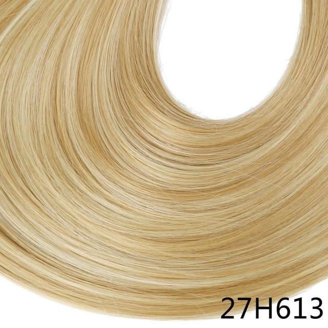 SARLA 24" U-Part Synthetic Hair Extension Clip In Long Thick Curly Natural Blonde Flase Hair Hairpieces For Women Heat Resistant