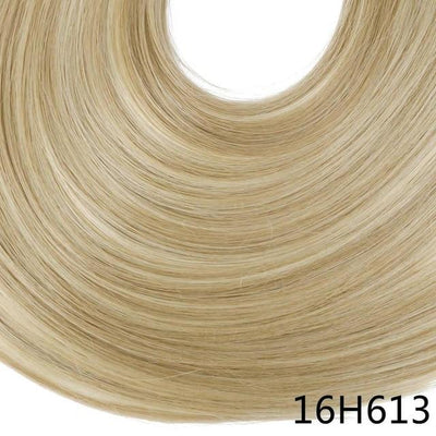 SARLA 24" U-Part Synthetic Hair Extension Clip In Long Thick Curly Natural Blonde Flase Hair Hairpieces For Women Heat Resistant