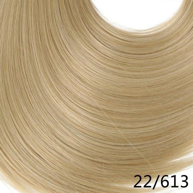 SARLA 24" U-Part Synthetic Hair Extension Clip In Long Thick Curly Natural Blonde Flase Hair Hairpieces For Women Heat Resistant