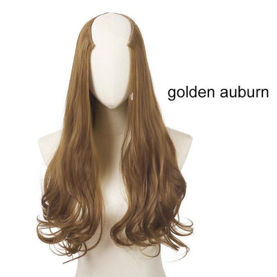 SARLA 24" U-Part Synthetic Hair Extension Clip In Long Thick Curly Natural Blonde Flase Hair Hairpieces For Women Heat Resistant