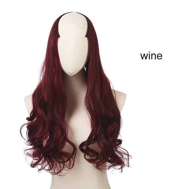 SARLA 24" U-Part Synthetic Hair Extension Clip In Long Thick Curly Natural Blonde Flase Hair Hairpieces For Women Heat Resistant