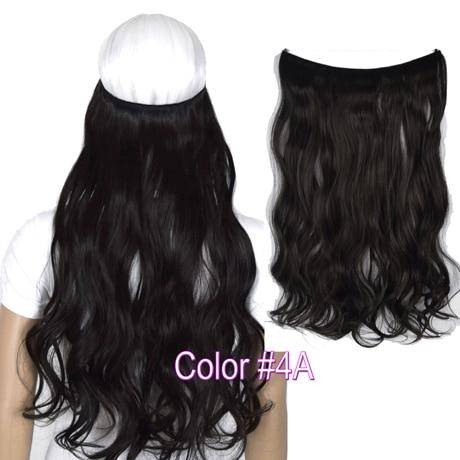 TOPREETY Heat Resistant B5 Synthetic Fiber 22" 55cm 100gr Wavy Elasticity Invisible Wire Halo Hair Extensions 30 Colors