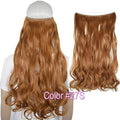TOPREETY Heat Resistant B5 Synthetic Fiber 22" 55cm 100gr Wavy Elasticity Invisible Wire Halo Hair Extensions 30 Colors