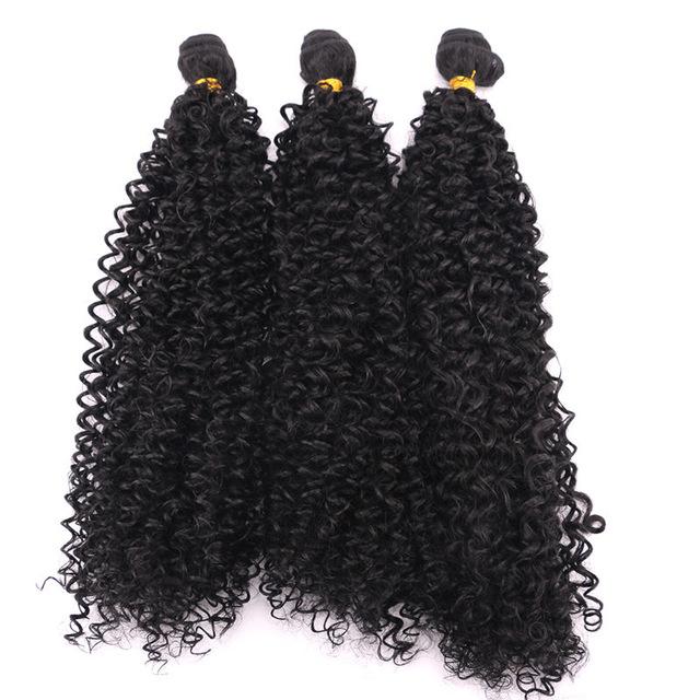 100 Gram one Piece Kinky Curly Hair Extension 16-30 inch Black Color Curly Weave Bundles Synthetic Fiber Wavy bundle