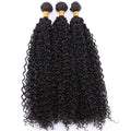 100 Gram one Piece Kinky Curly Hair Extension 16-30 inch Black Color Curly Weave Bundles Synthetic Fiber Wavy bundle