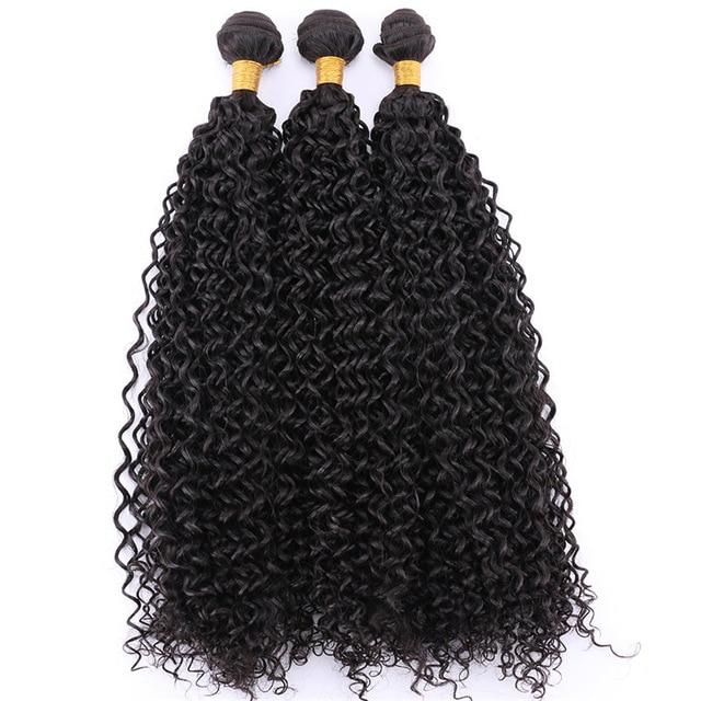 100 Gram one Piece Kinky Curly Hair Extension 16-30 inch Black Color Curly Weave Bundles Synthetic Fiber Wavy bundle