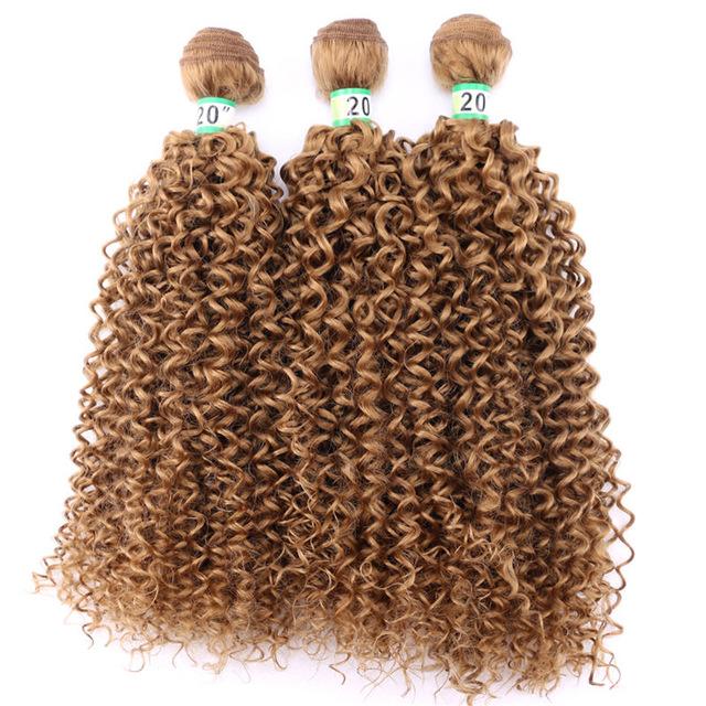 100 Gram one Piece Kinky Curly Hair Extension 16-30 inch Black Color Curly Weave Bundles Synthetic Fiber Wavy bundle