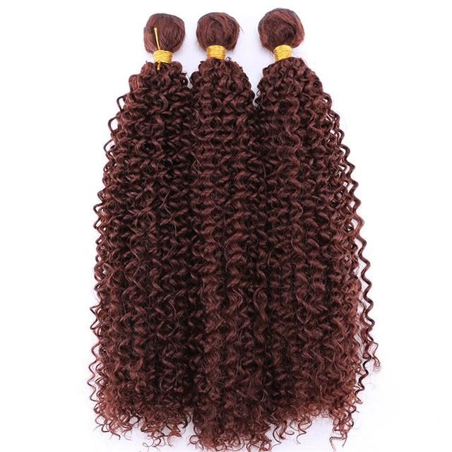 100 Gram one Piece Kinky Curly Hair Extension 16-30 inch Black Color Curly Weave Bundles Synthetic Fiber Wavy bundle