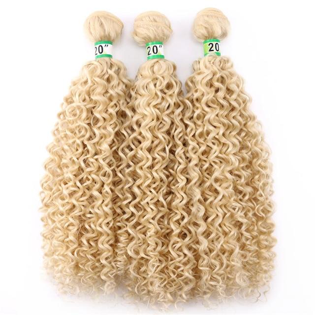 100 Gram one Piece Kinky Curly Hair Extension 16-30 inch Black Color Curly Weave Bundles Synthetic Fiber Wavy bundle