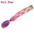 1pack Ombre hair bundles Synthetic Jumbo Braiding Hair Full Star Crochet Blonde Pink Blue Purple Rainbow Fake hair Extensions