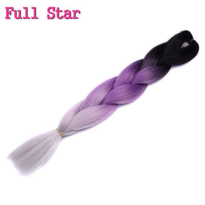 1pack Ombre hair bundles Synthetic Jumbo Braiding Hair Full Star Crochet Blonde Pink Blue Purple Rainbow Fake hair Extensions