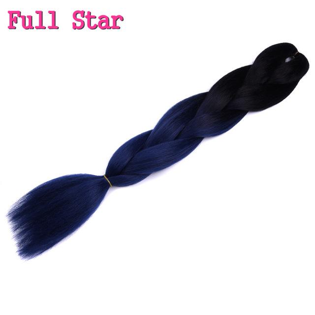 1pack Ombre hair bundles Synthetic Jumbo Braiding Hair Full Star Crochet Blonde Pink Blue Purple Rainbow Fake hair Extensions