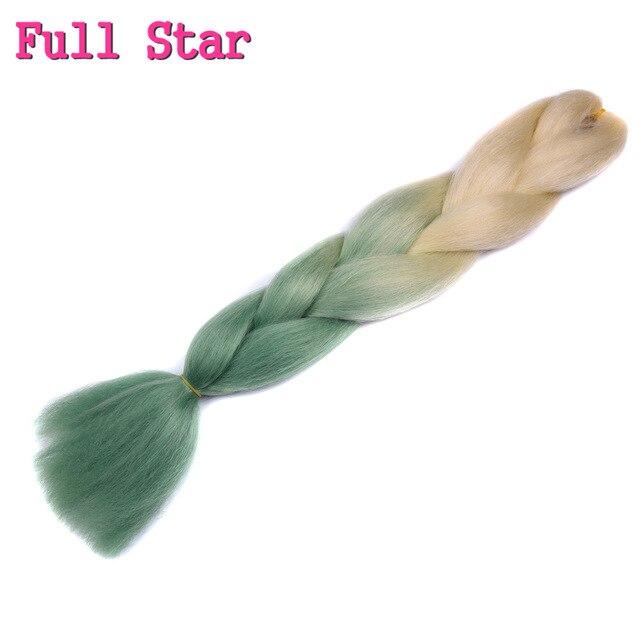 1pack Ombre hair bundles Synthetic Jumbo Braiding Hair Full Star Crochet Blonde Pink Blue Purple Rainbow Fake hair Extensions