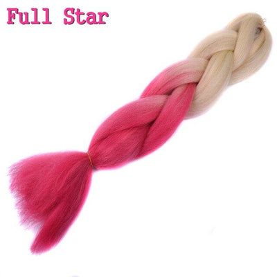 1pack Ombre hair bundles Synthetic Jumbo Braiding Hair Full Star Crochet Blonde Pink Blue Purple Rainbow Fake hair Extensions