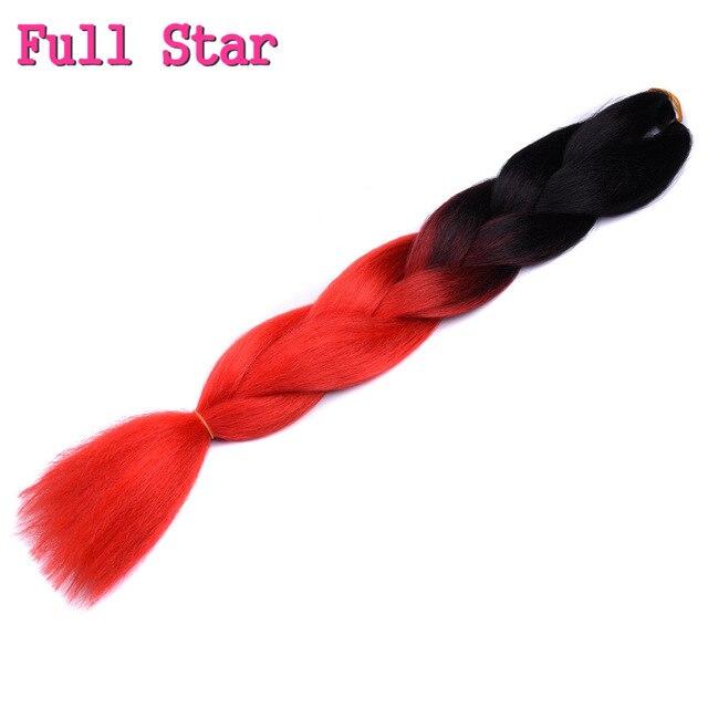 1pack Ombre hair bundles Synthetic Jumbo Braiding Hair Full Star Crochet Blonde Pink Blue Purple Rainbow Fake hair Extensions