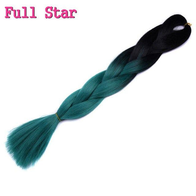 1pack Ombre hair bundles Synthetic Jumbo Braiding Hair Full Star Crochet Blonde Pink Blue Purple Rainbow Fake hair Extensions