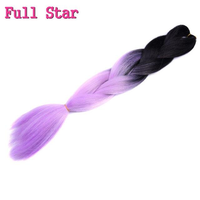 1pack Ombre hair bundles Synthetic Jumbo Braiding Hair Full Star Crochet Blonde Pink Blue Purple Rainbow Fake hair Extensions