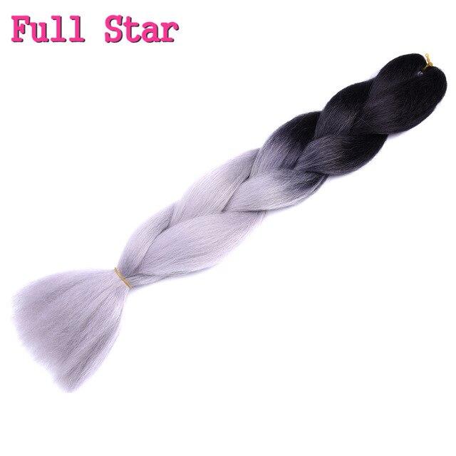 1pack Ombre hair bundles Synthetic Jumbo Braiding Hair Full Star Crochet Blonde Pink Blue Purple Rainbow Fake hair Extensions