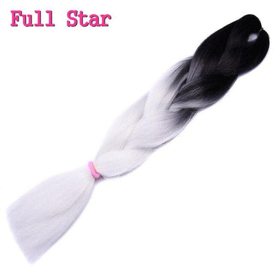 1pack Ombre hair bundles Synthetic Jumbo Braiding Hair Full Star Crochet Blonde Pink Blue Purple Rainbow Fake hair Extensions