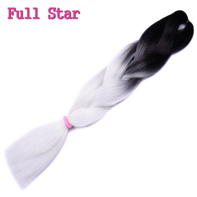 1pack Ombre hair bundles Synthetic Jumbo Braiding Hair Full Star Crochet Blonde Pink Blue Purple Rainbow Fake hair Extensions