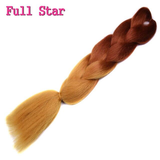 1pack Ombre hair bundles Synthetic Jumbo Braiding Hair Full Star Crochet Blonde Pink Blue Purple Rainbow Fake hair Extensions