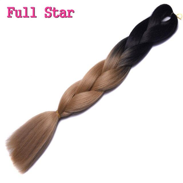 1pack Ombre hair bundles Synthetic Jumbo Braiding Hair Full Star Crochet Blonde Pink Blue Purple Rainbow Fake hair Extensions